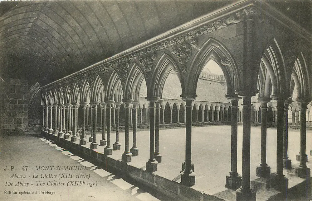 Mont-Saint-Michel — O Cloister (século XIII) — Edição especial na Abadia - Frente