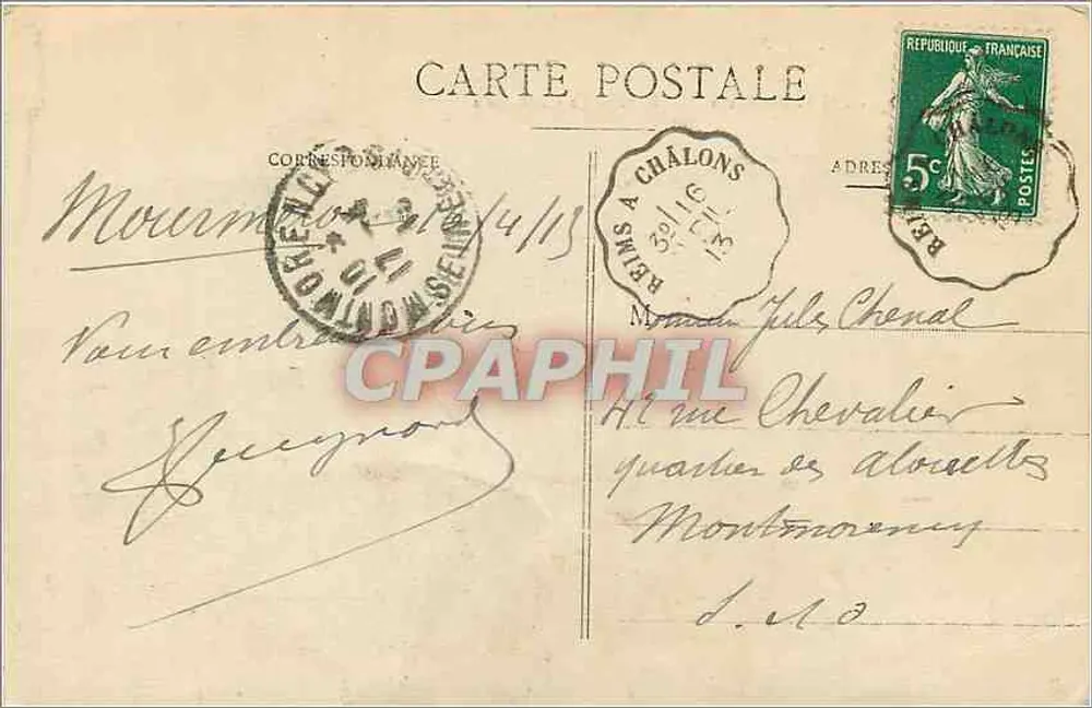 Chalons-sur-Marne — Katedra — wydawca nieznany, numer serii 67 - Rewers