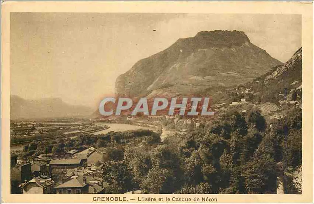Grenoble — L'Isère et le Casque de Néron — Héliogravure d'Art, Martinotto Frères - Frente