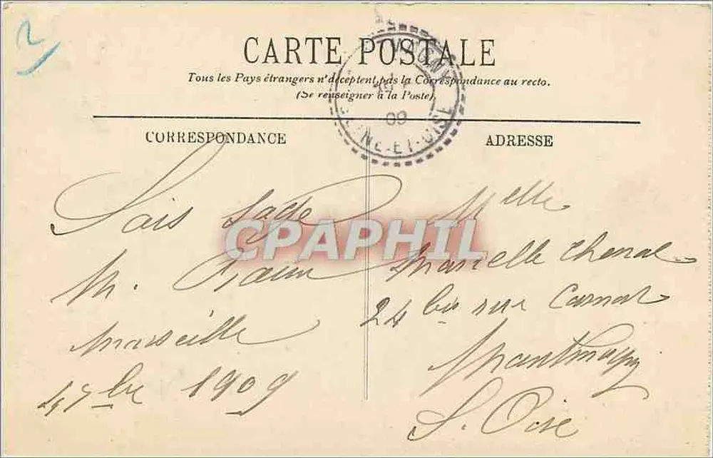 Marselha — O Castelo de If — LL. — Editor LL, n° 195 - Verso