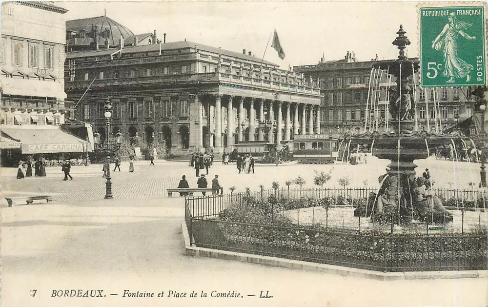 Bordeaux — Fontaine et Place de la Comédie — LL. - Recto