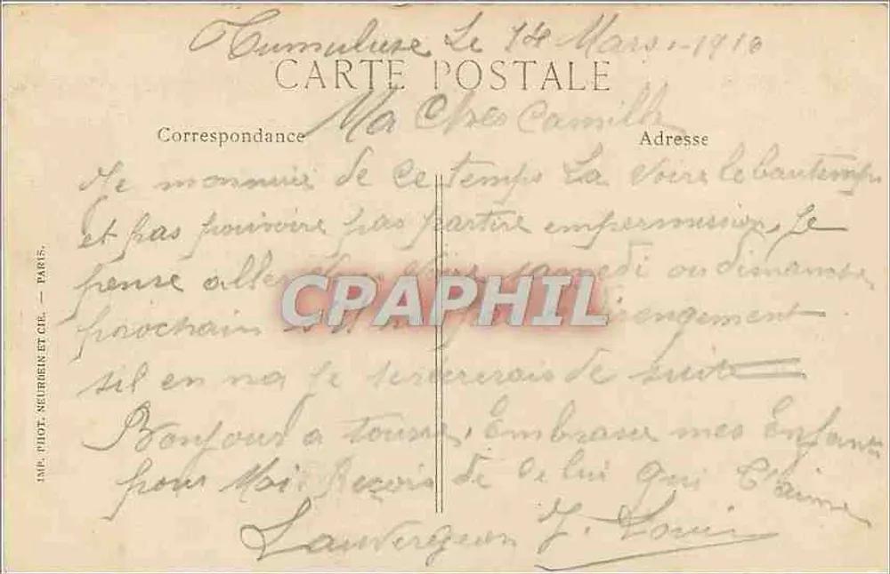 Bourges — Le Château Jacques-Cœur et la Place Berry — ND. Phot. — Imp. Phot. Seurbein et Cie, Paris - Verso