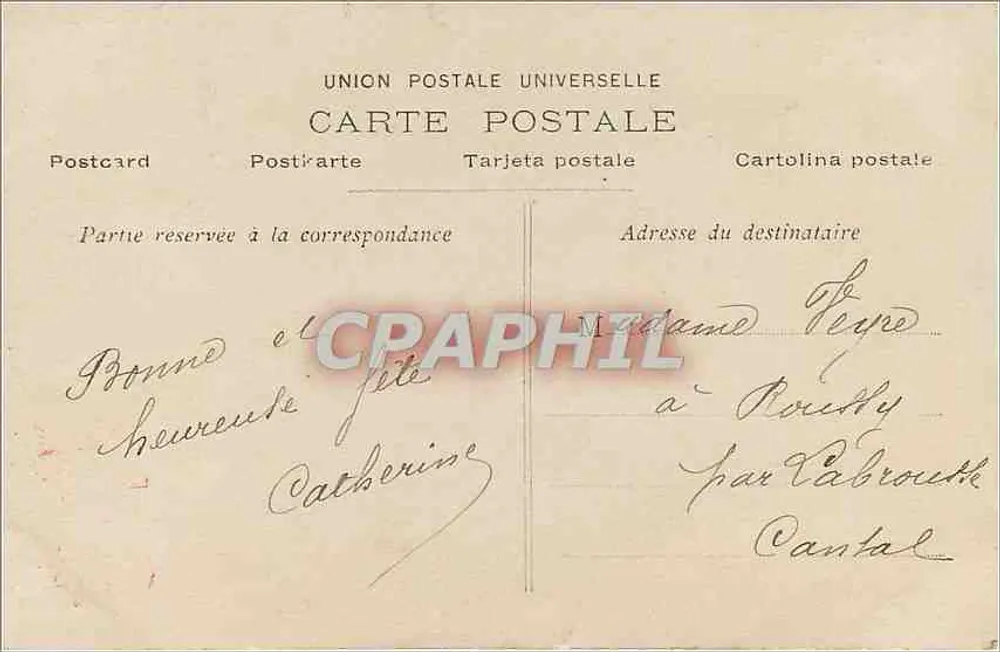 Jovem mulher em vestido de festa segurando um cesto de flores — Feliz Aniversário — F.K. Paris, n°1019 - Verso