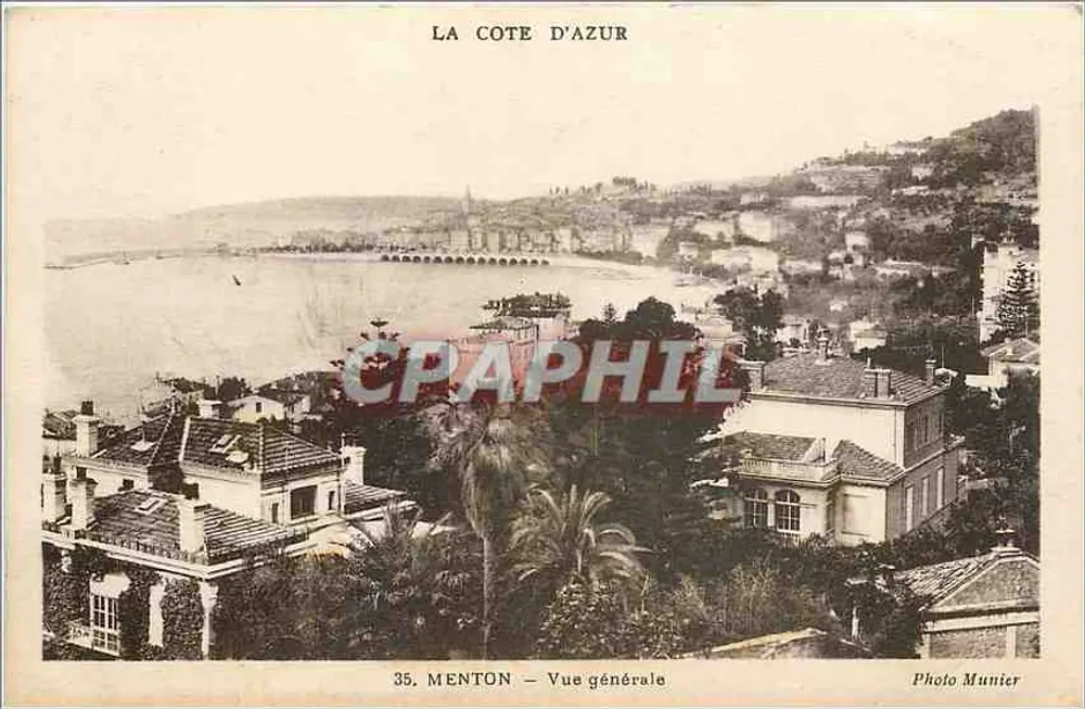 Menton — Vista geral — Foto Munier, n°35 - Frente