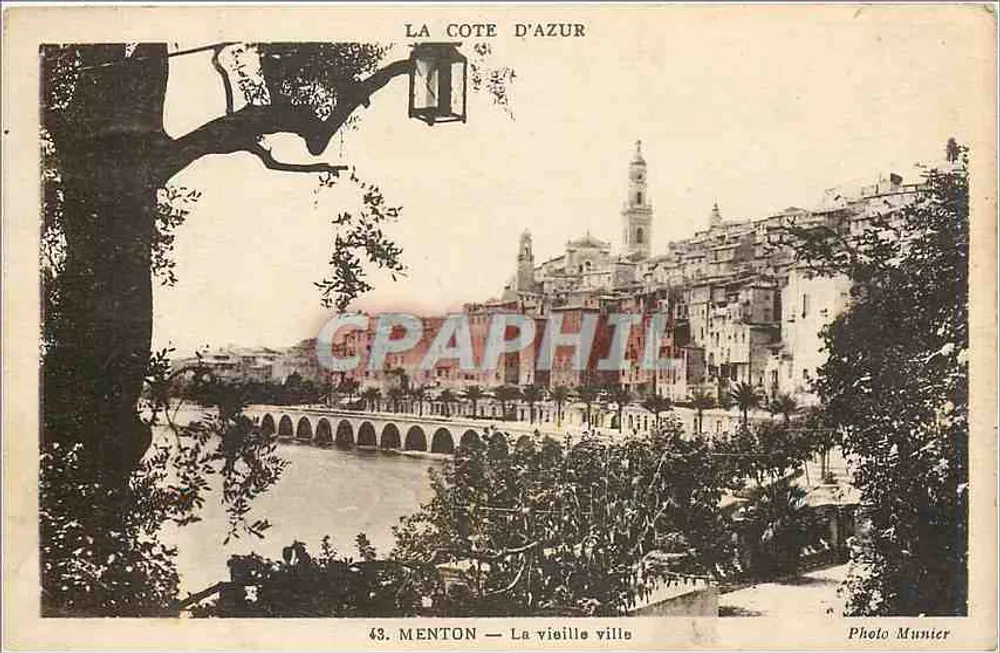 Menton — La vieja ciudad — Foto Munier, n°43 - Anverso