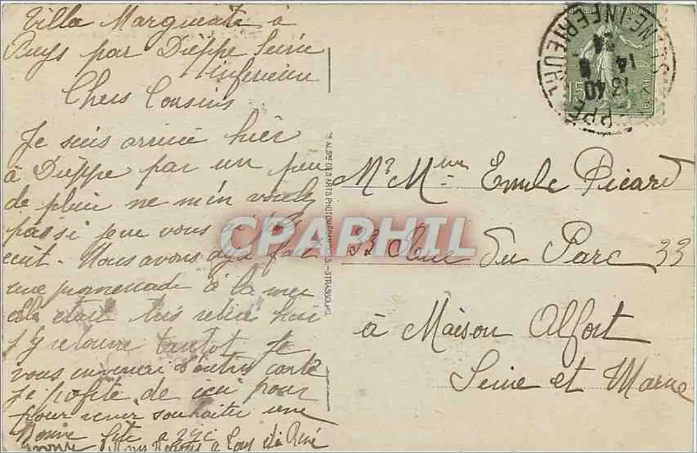 Dieppe — A Praia, as Falésias e a Estacada — n°31 - Verso