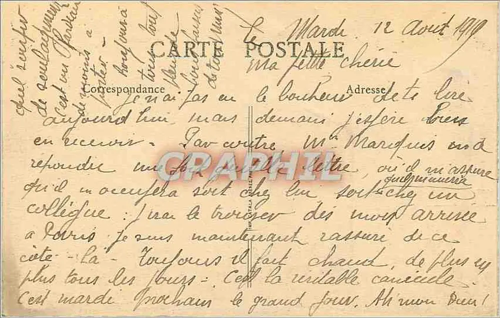 Lyon - Vista geral tirada de Fourvière — B. F. n°47 - Verso