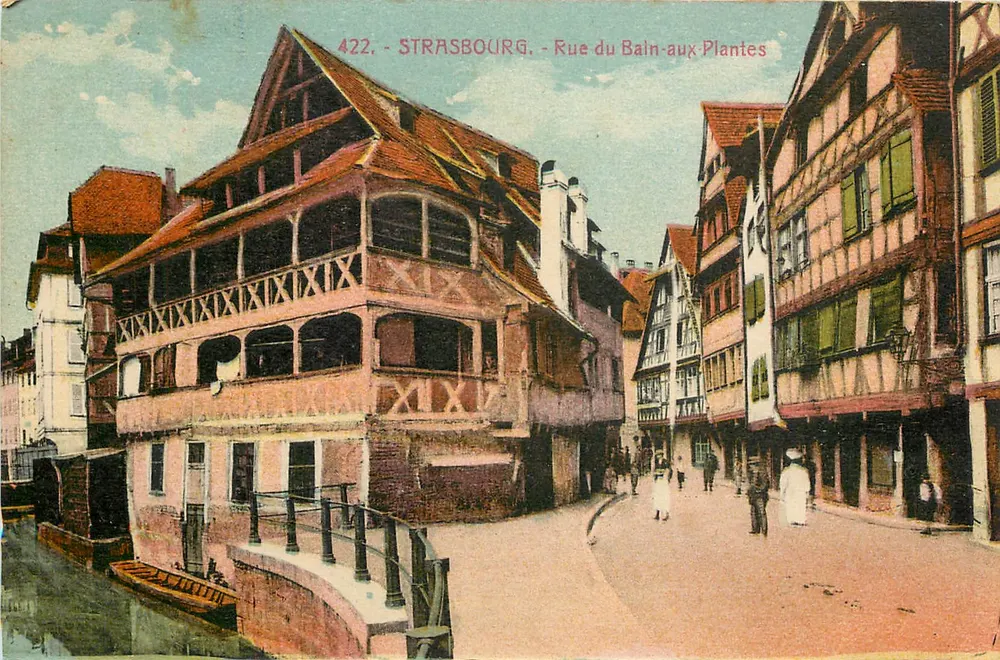 Strasbourg - Rue du Bain-aux-Plantes — éditeur Ch. Bergéen, n° 422 - Recto