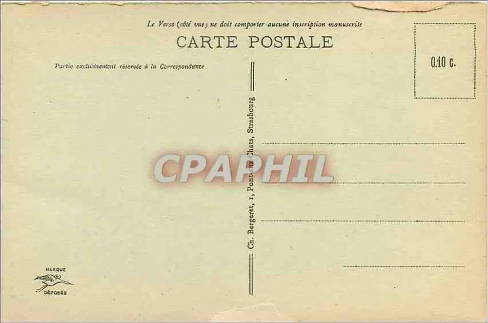 Strasbourg - Rue du Bain-aux-Plantes — éditeur Ch. Bergéen, n° 422 - Verso
