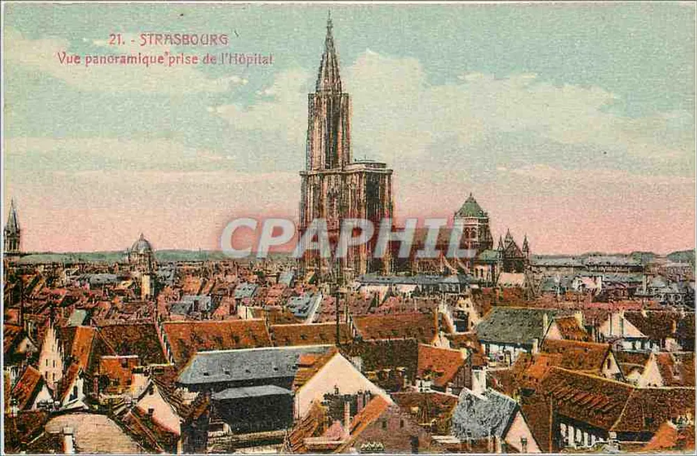 Straßburg — Panoramablick vom Krankenhaus — Ch. Bergeron, Straßburg - Vorderseite
