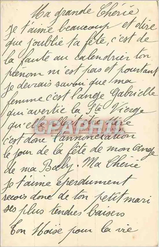 Soldado e mulher — carta postal sentimental — PF 713 - Verso