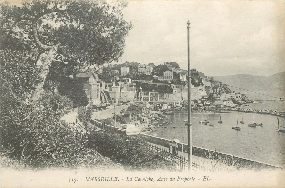 Marselha - A Corniche, Anse do Profeta - Editor EL, n° 1117 - Frente
