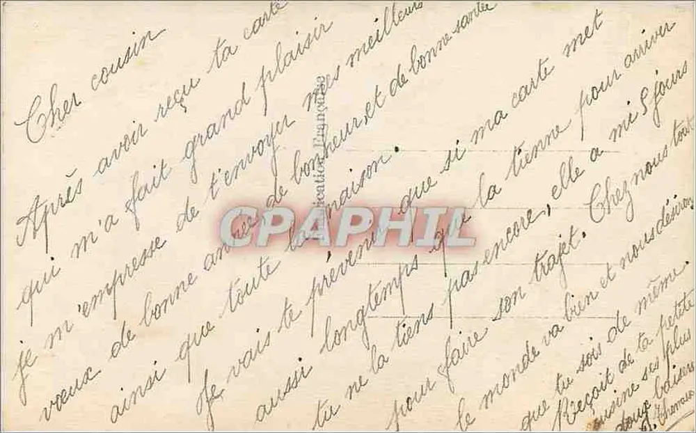 Mulher de pele de animal segurando um buquê — 'Heureuse Année' — Editor E. C. n° 961 - Verso