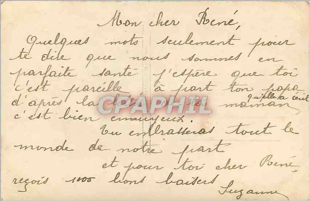 Jovem mulher com peixes — cartão postal REX 1067 — República Francesa - Verso