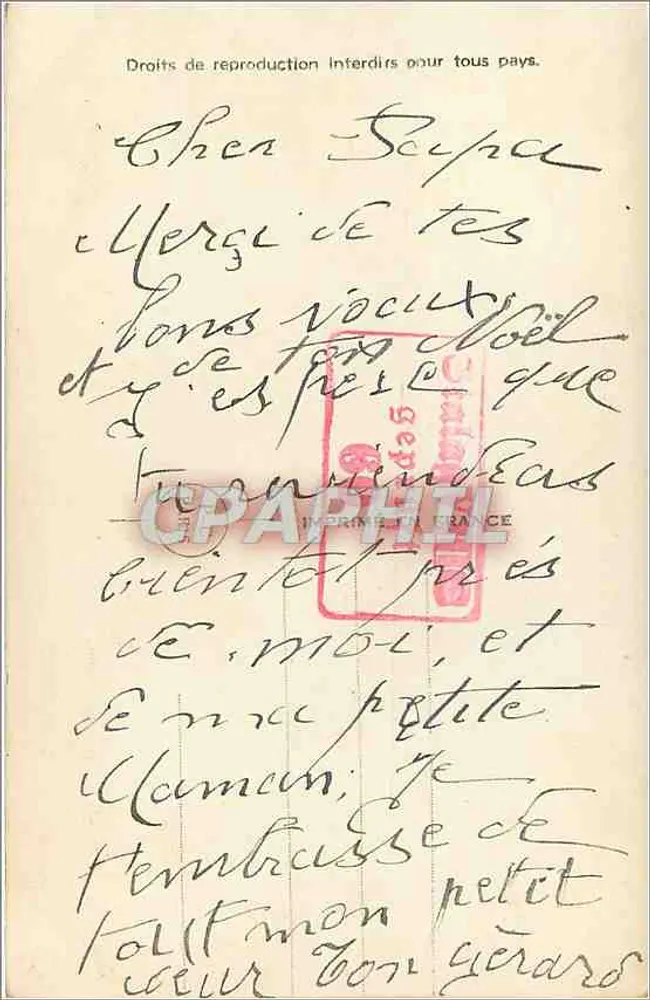 Criança e homem em uniforme — cena de escrita — PC 5337 - Verso