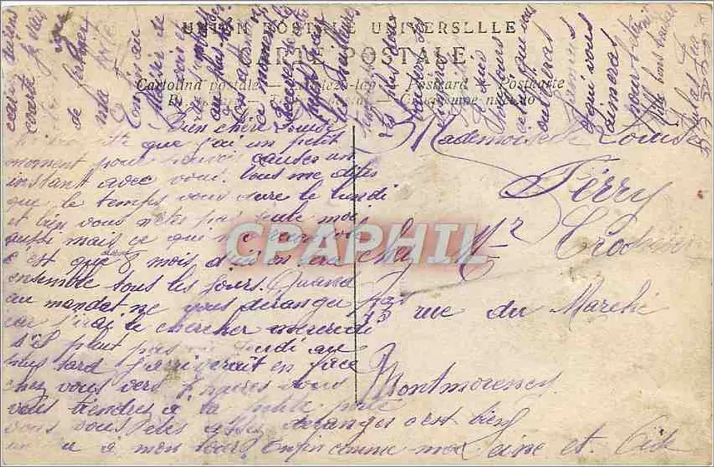 Jovem mulher e homem — cena de jardim — Paris, série 54 - Verso