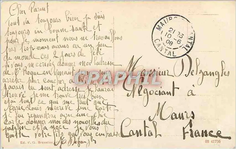 Ostende — Um dia de tempestade — Ed. V. G. Bruxelas - Verso