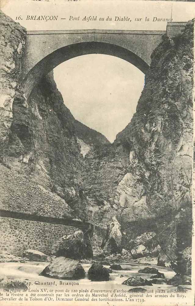 BRIANÇON — Pont Asfeld ou do Diabo, sobre a Durance — Imp. Pap. Ghautard, Briançon - Frente