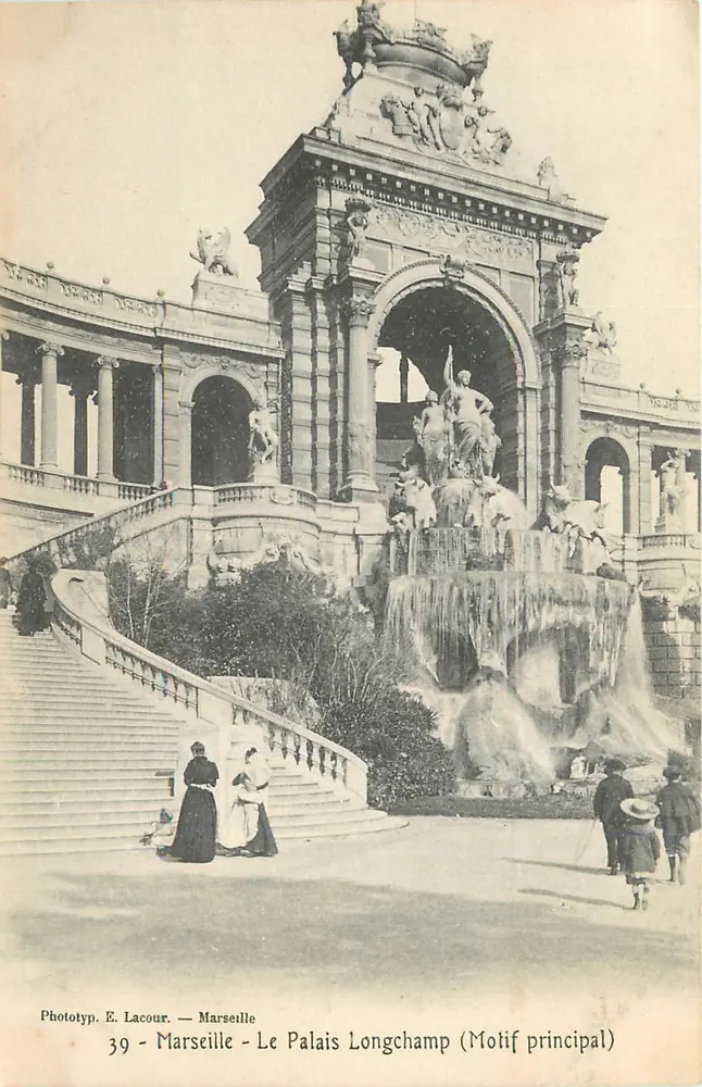 Marseille - Le Palais Longchamp (Motif principal) — Phototyp. E. Lacour, n°39 - Recto