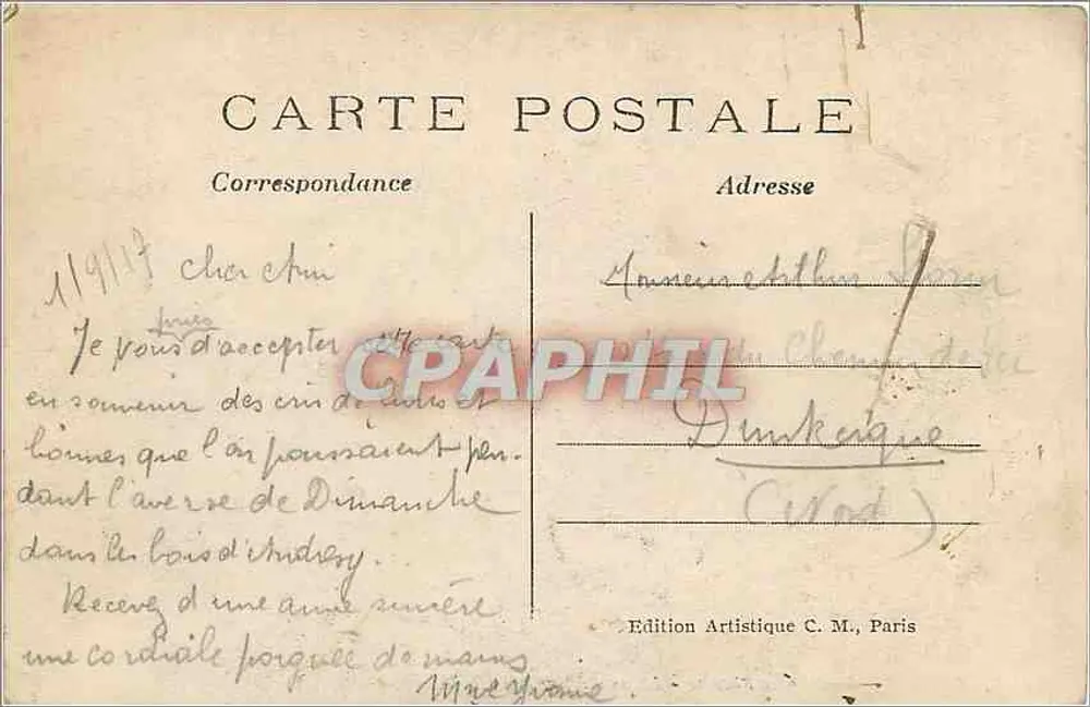Paris - Jardin des Plantes - Abyssinische Löwen - Künstleredition C. M. - Rückseite
