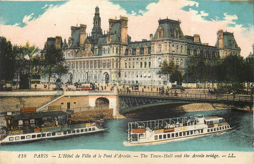 PARIS — Das Rathaus und die Pont d'Arcole — LL. — n° 418 - Vorderseite