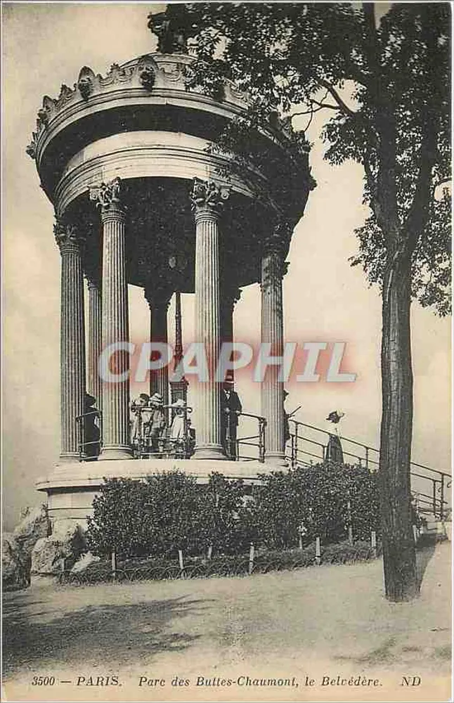 Parque das Buttes-Chaumont, o Belvédère — ND — editor ND, n° de série 3500 - Frente