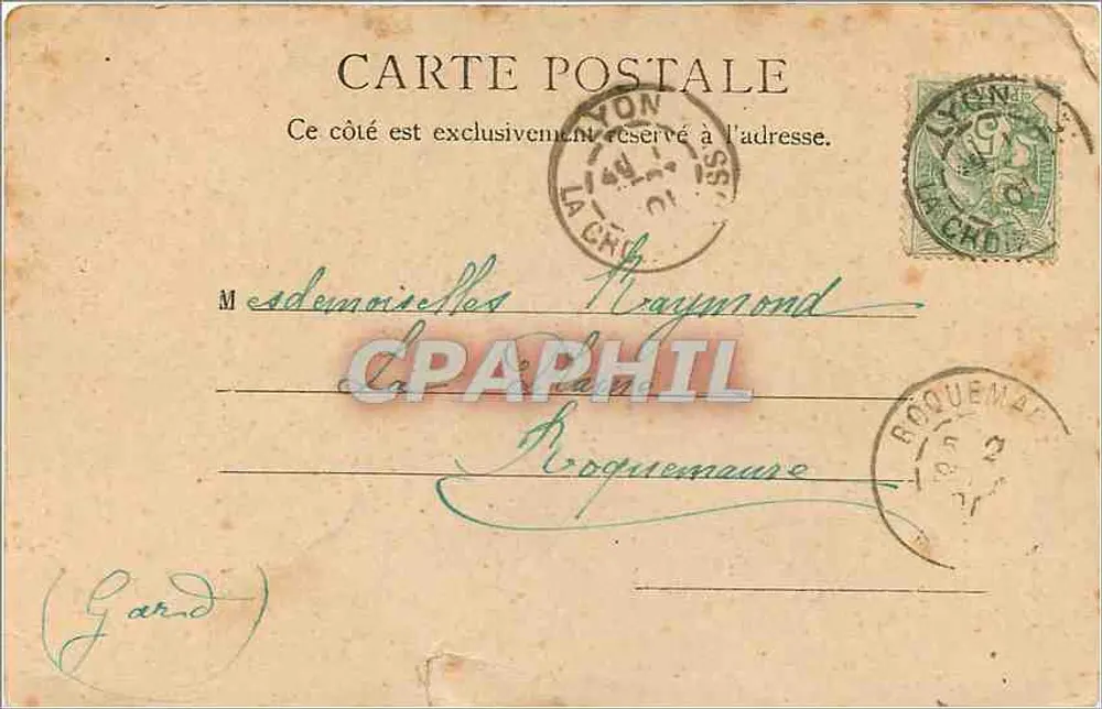 Palácio de Justiça e N.D. de Fourvière — Lyon, Ródano — R.&J.D. 1909 - Verso