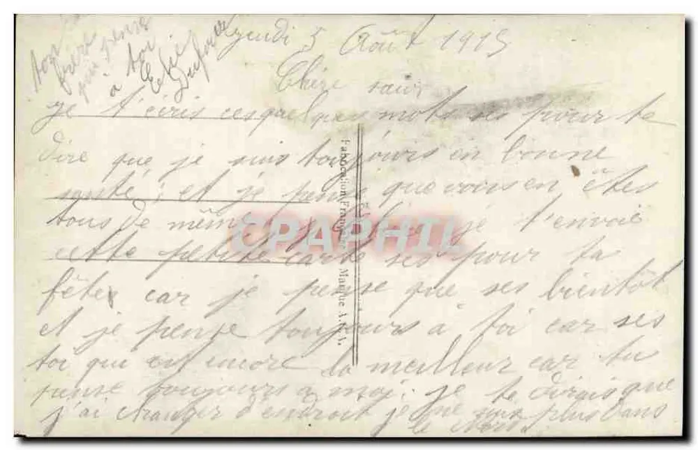 Lesung des Kommuniqués — ACA 1127 — 1915 - Rückseite