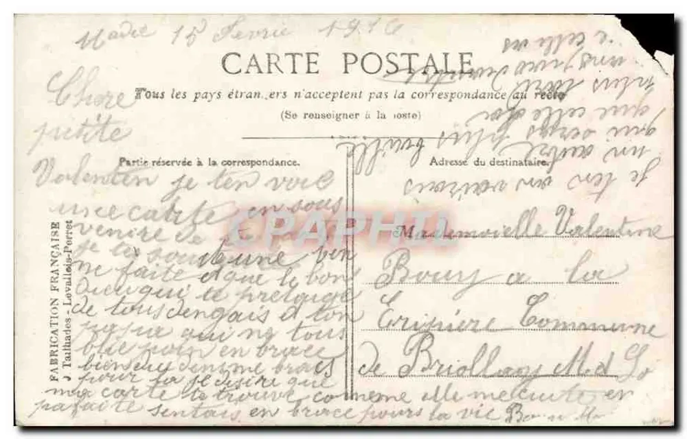 Soldat en uniforme — Aurore de Gloire — M. Bob Janger, Visa, Paris - Verso