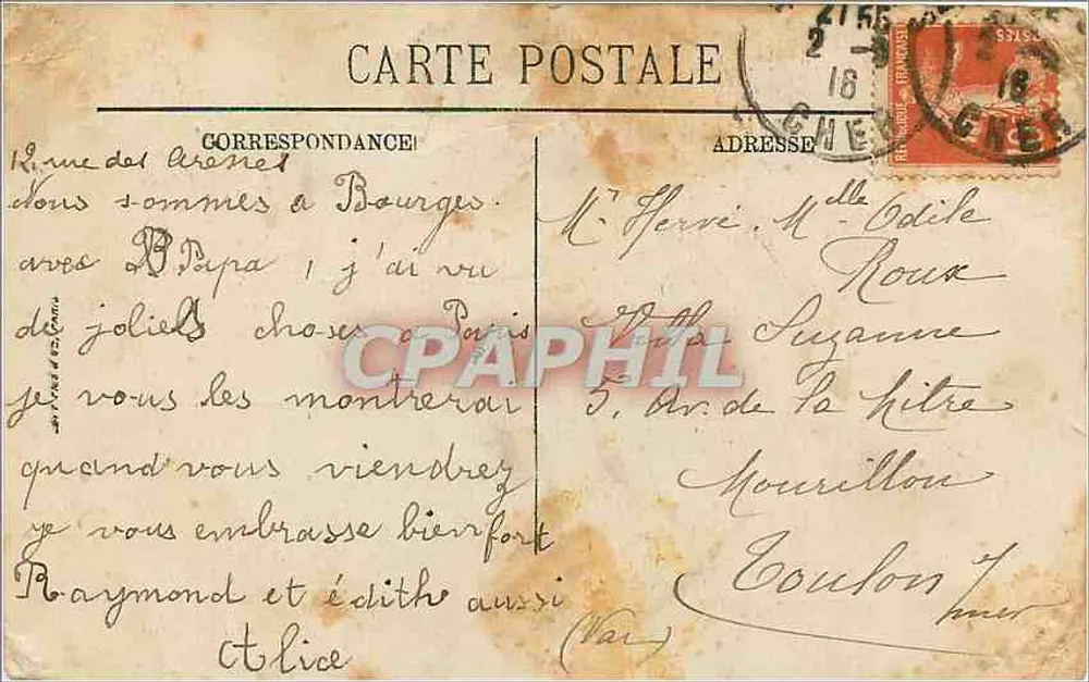 Bourges — Cour do Palácio Jacques-Cœur — LL. n°50 - Verso