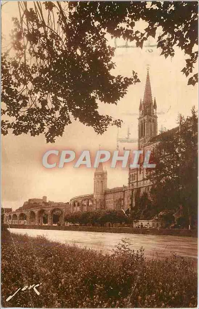 Die Basilika und die Grotte vom Gave aus gesehen — Ausgabe JOVÉ, Pau (B.P.) — Nr. 2-402 - Vorderseite
