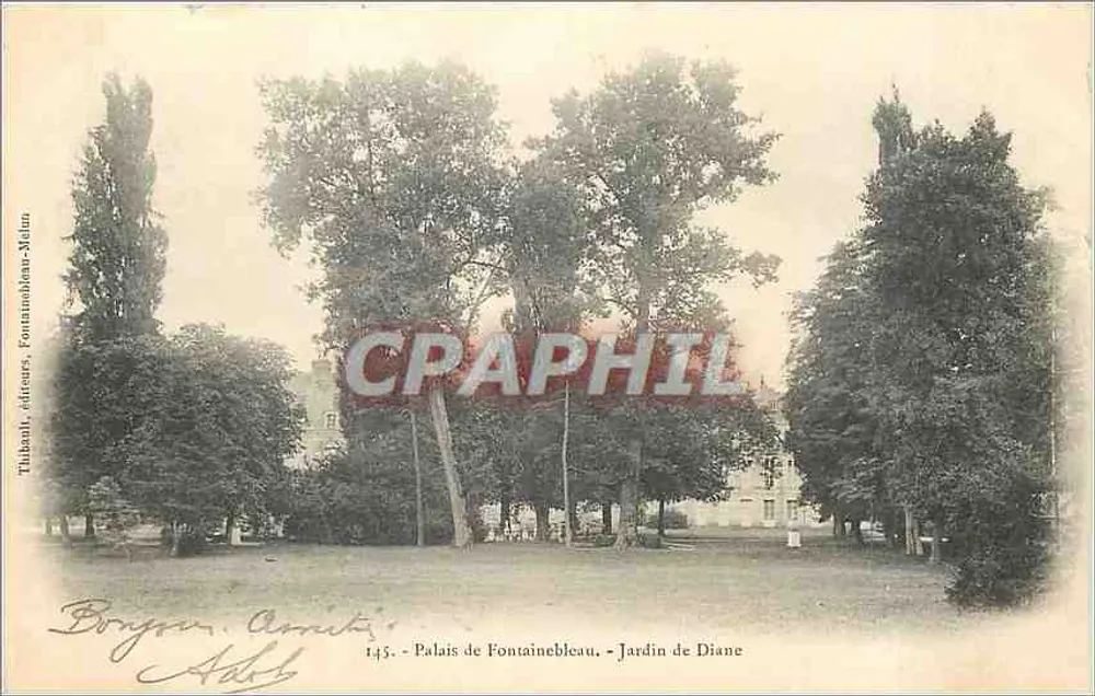 Schloss Fontainebleau - Gartens von Diane — Thibault, Verleger, Fontainebleau-Nelun, Nr. 145 - Vorderseite