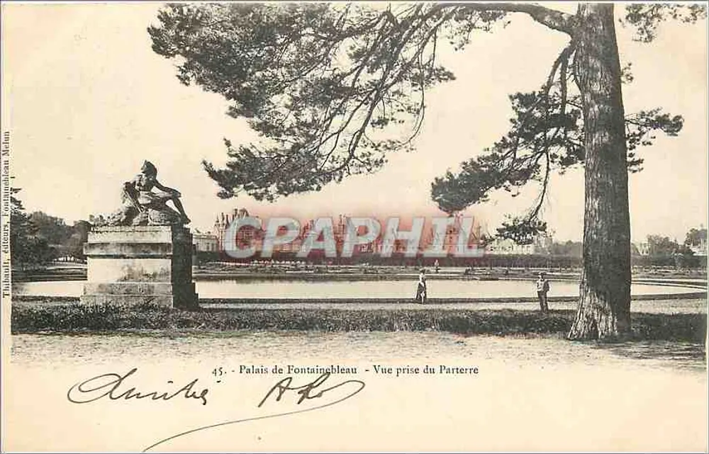 Schloss Fontainebleau — Ansicht vom Erdgeschoss — Verlag Thibault, Verlag, Fontainebleau - Vorderseite