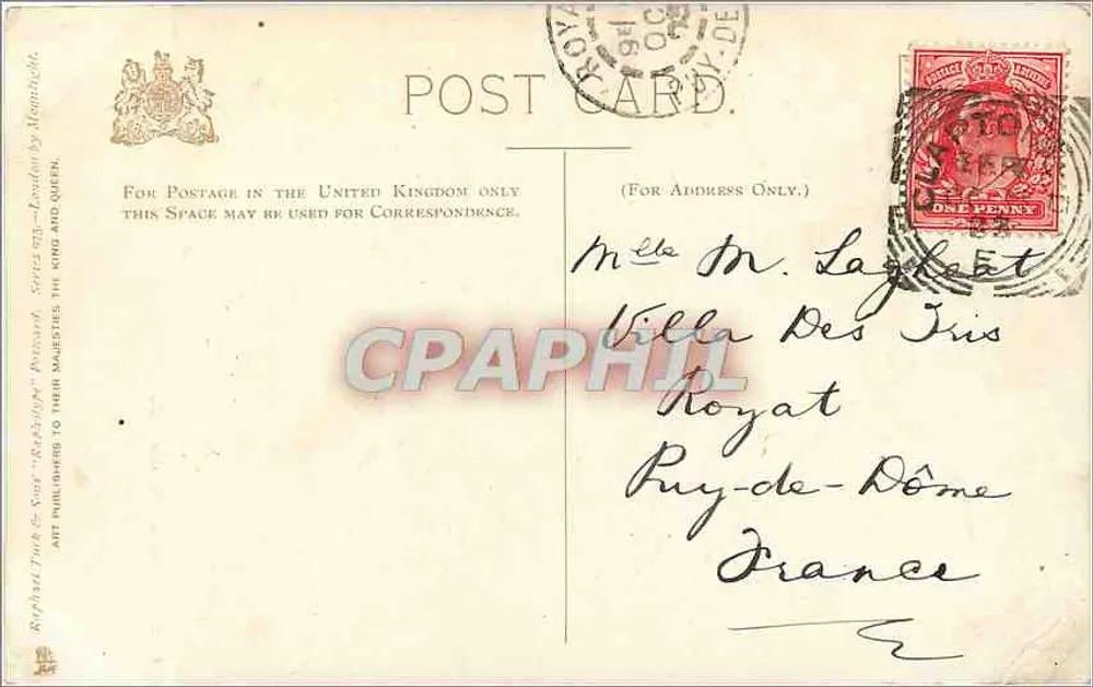 लंदन - ट्रैफलगर स्क्वायर - राफेल टक एंड कंपनी - श्रृंखला 43 - पीछे