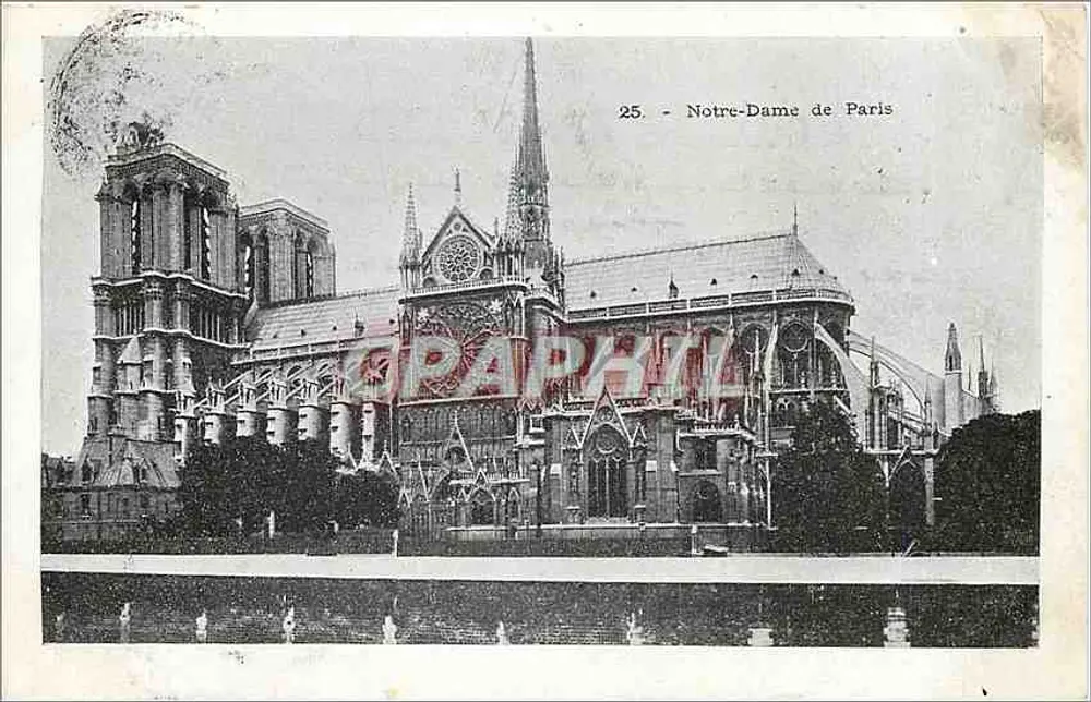 Notre-Dame de Paris — vista externa — editor desconhecido, n° 25 - Frente
