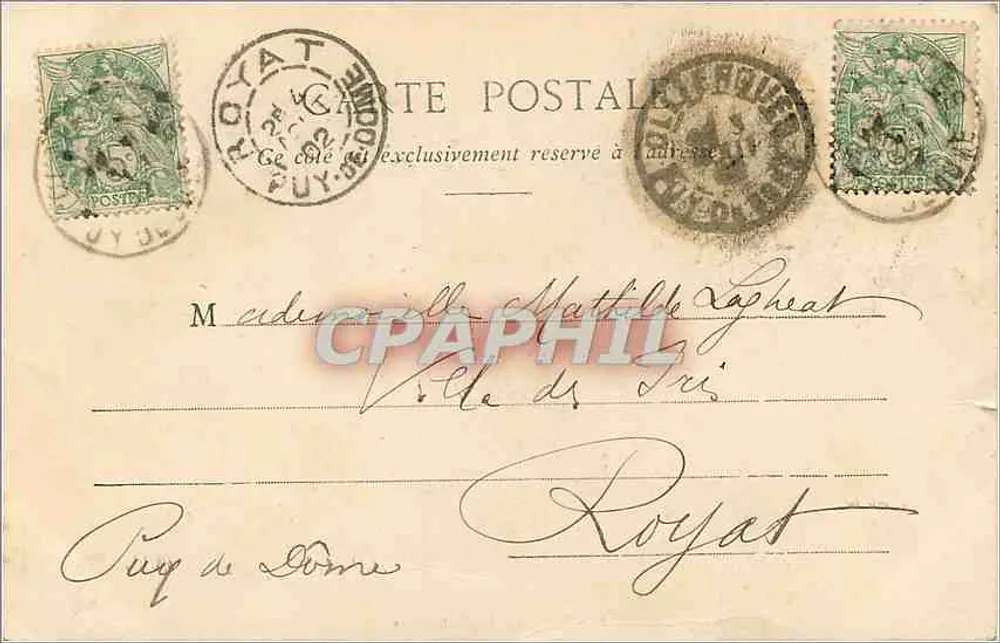 Olliergues — Vista geral de Olliergues — Clermont-Ferrand - P. Juliot, editor - Verso