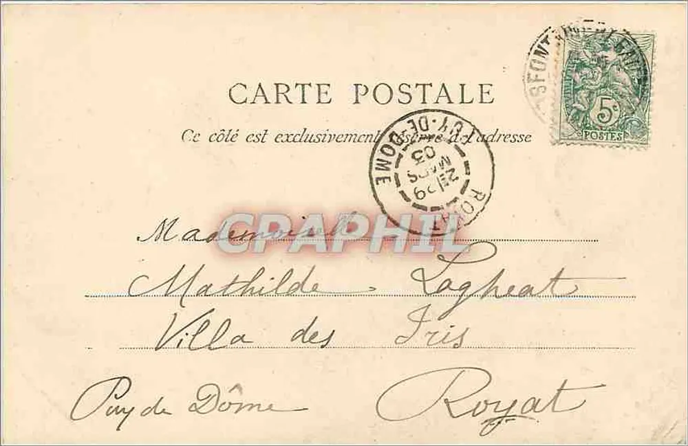 Schloss Fontainebleau — Perspektive des Parterres und des Kanals — Verlag Clément Bourgoin, Nr. 75 - Rückseite