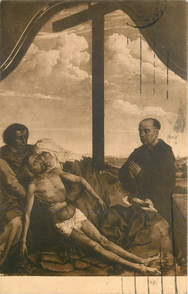 La Piedad — reproduction d'une peinture du Musée du Prado — éditeur Van der Weyden, n° 95 - Recto