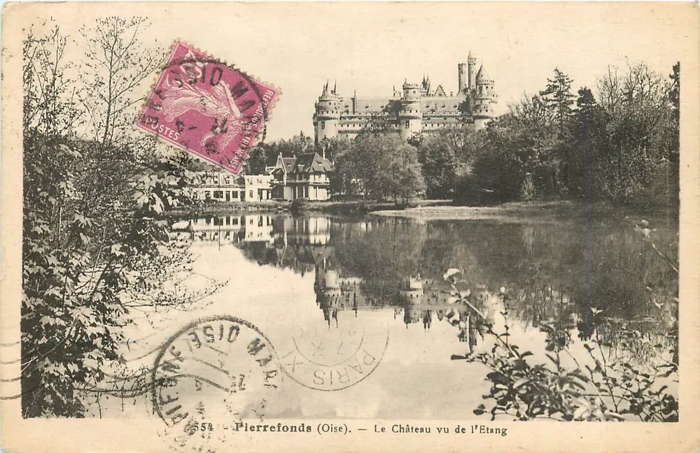 Pierrefonds (Oise) — O Castelo visto do Lago — Édition de la Librairie Moderne, Compiegne, n°554 - Frente