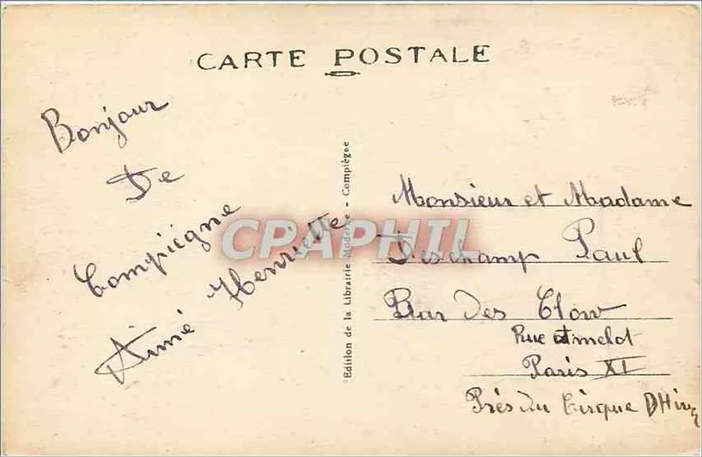 Pierrefonds (Oise) — O Castelo visto do Lago — Édition de la Librairie Moderne, Compiegne, n°554 - Verso