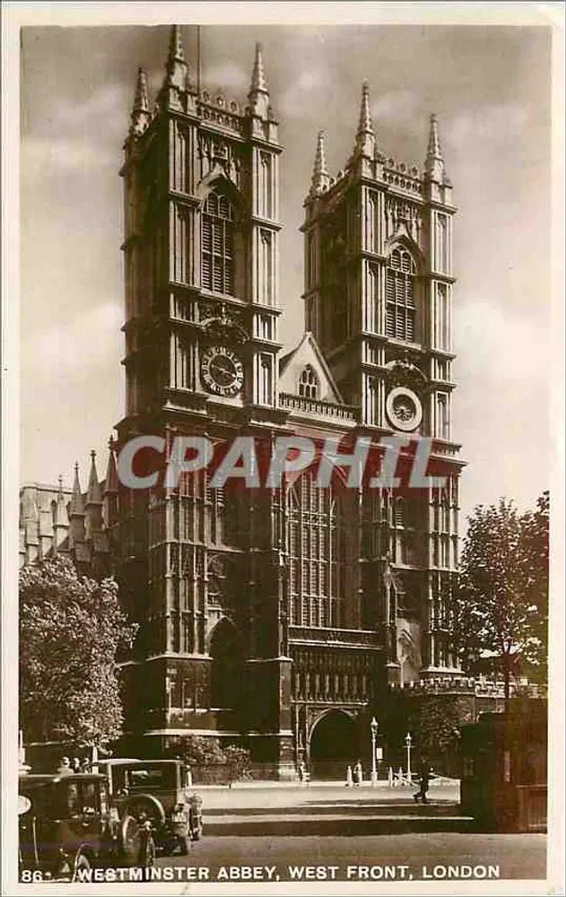 Westminster Abbey, Westfront, Londen — Antieke ansichtkaart Excel Copies n°86 - Voorkant