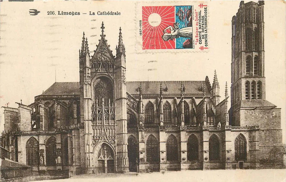 Limoges — A Catedral — Editor desconhecido, n° 206 - Frente