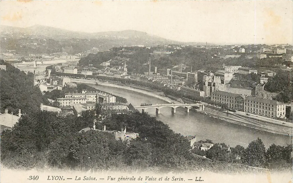 LYON — La Saône — Vue générale de Vaise et de Serin — LL. — N° 340 - Recto