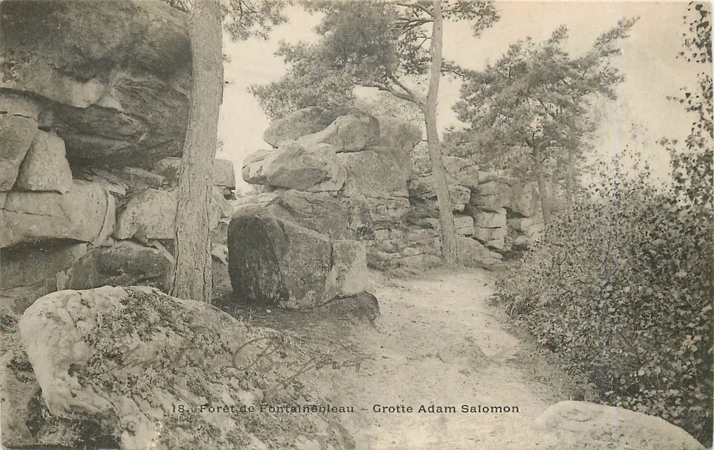 Grotte Adam Salomon — Forêt de Fontainebleau — Éditeur Bonjou - Recto