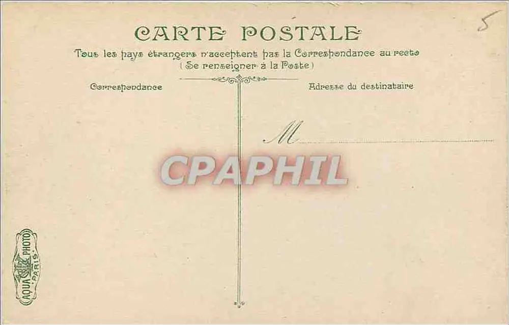 Paris. Le Pré Catelan : fachada secundária — editor V. C. S. (V. C. S. Paris) - Verso