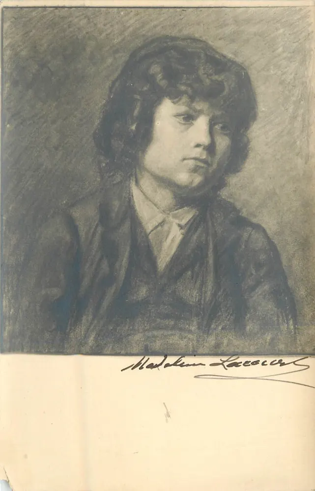 Portret Madeline Lacocca — rysunek ołówkiem - Awers