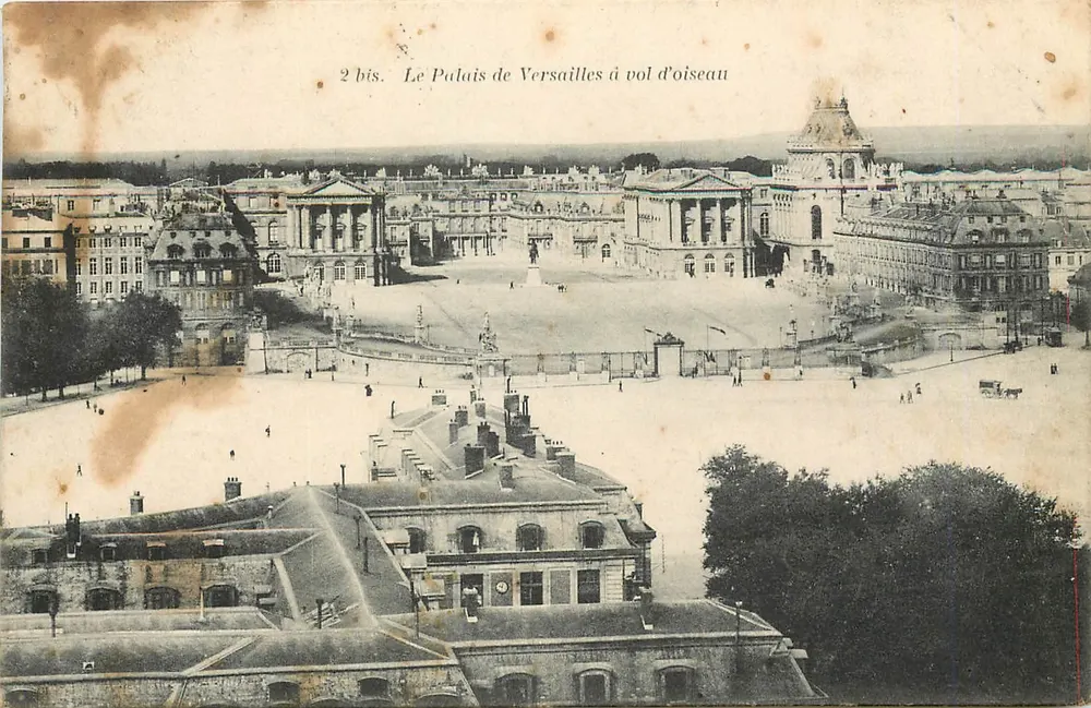 O Palácio de Versalhes visto de cima — 2 bis — A. Bourdier, imp.-edit., Versalhes - Frente