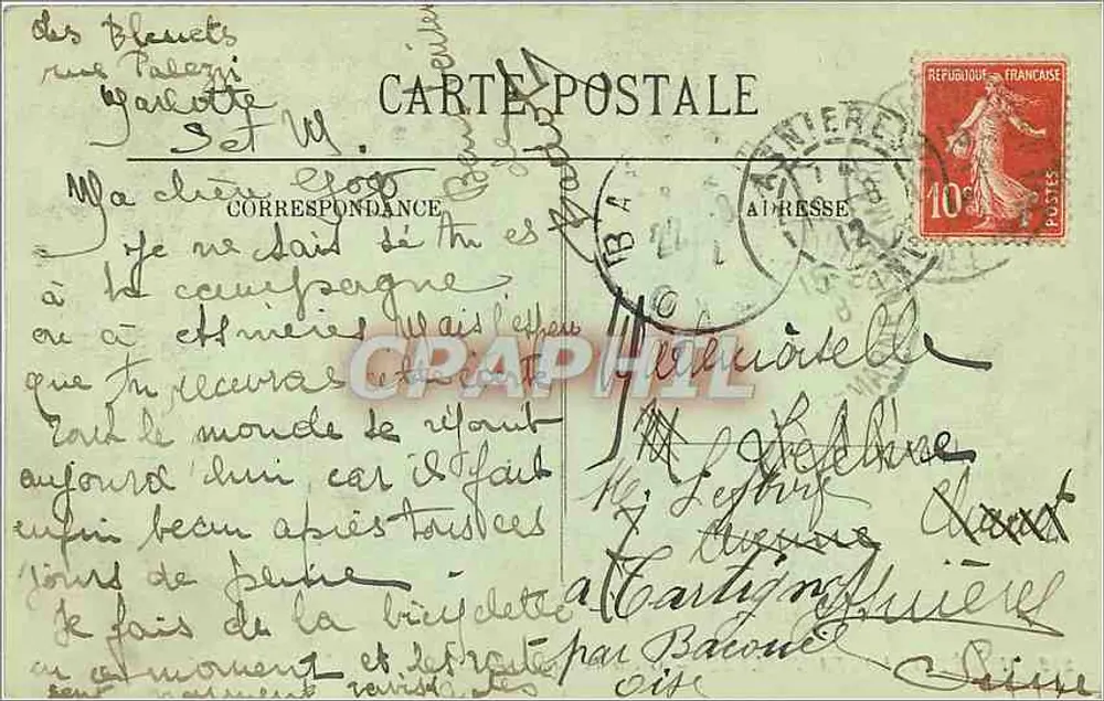 Foresta di Fontainebleau — Grotta del Cameo — LL. — N° 212 - Verso