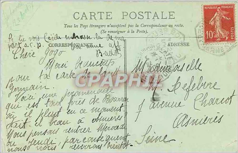 Fontainebleau — La Forêt — La Mare aux Fées — LL. — N° 116 - Verso