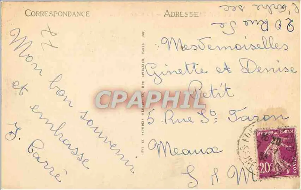 Palácio de Fontainebleau — A Cour — LL. — n° 294 - Verso